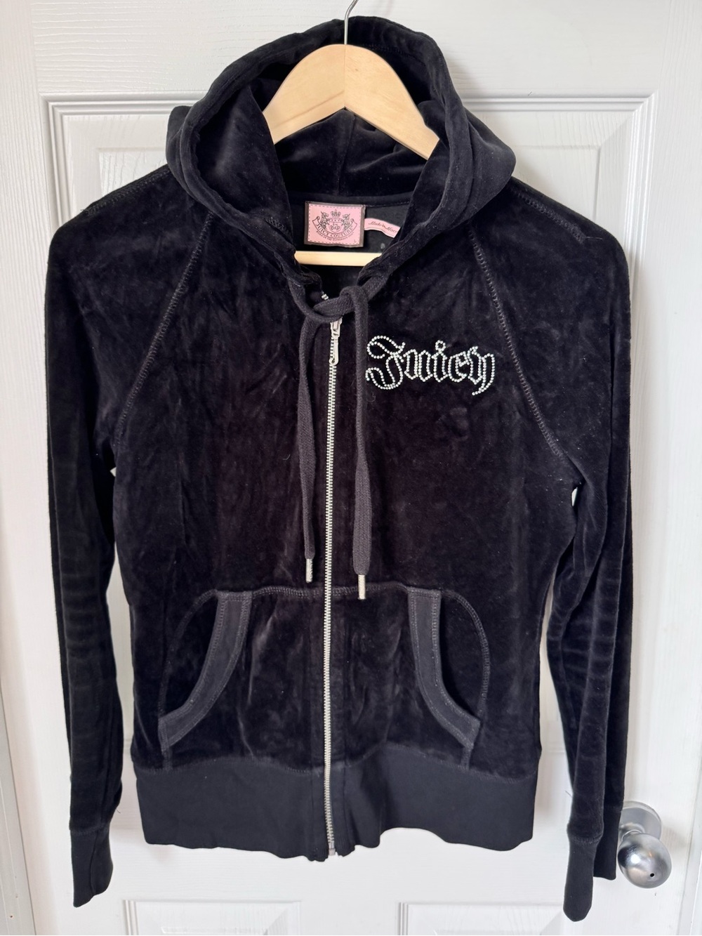 Women’s Y2K Juicy Couture Full Zip Bedazzled Spider Web Full Zip Jacket Large